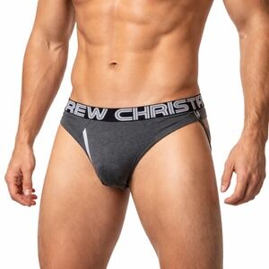 Andrew Christian Small (28-31) Fly Brief Jock Almost Naked Charcoal Grey 92589